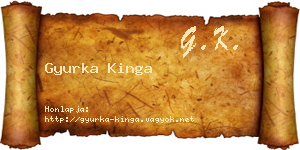 Gyurka Kinga névjegykártya
